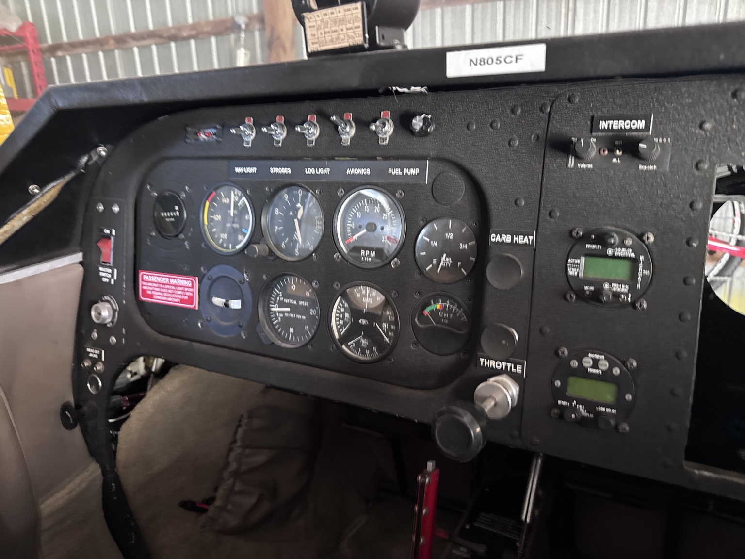 N807CF instrument panel