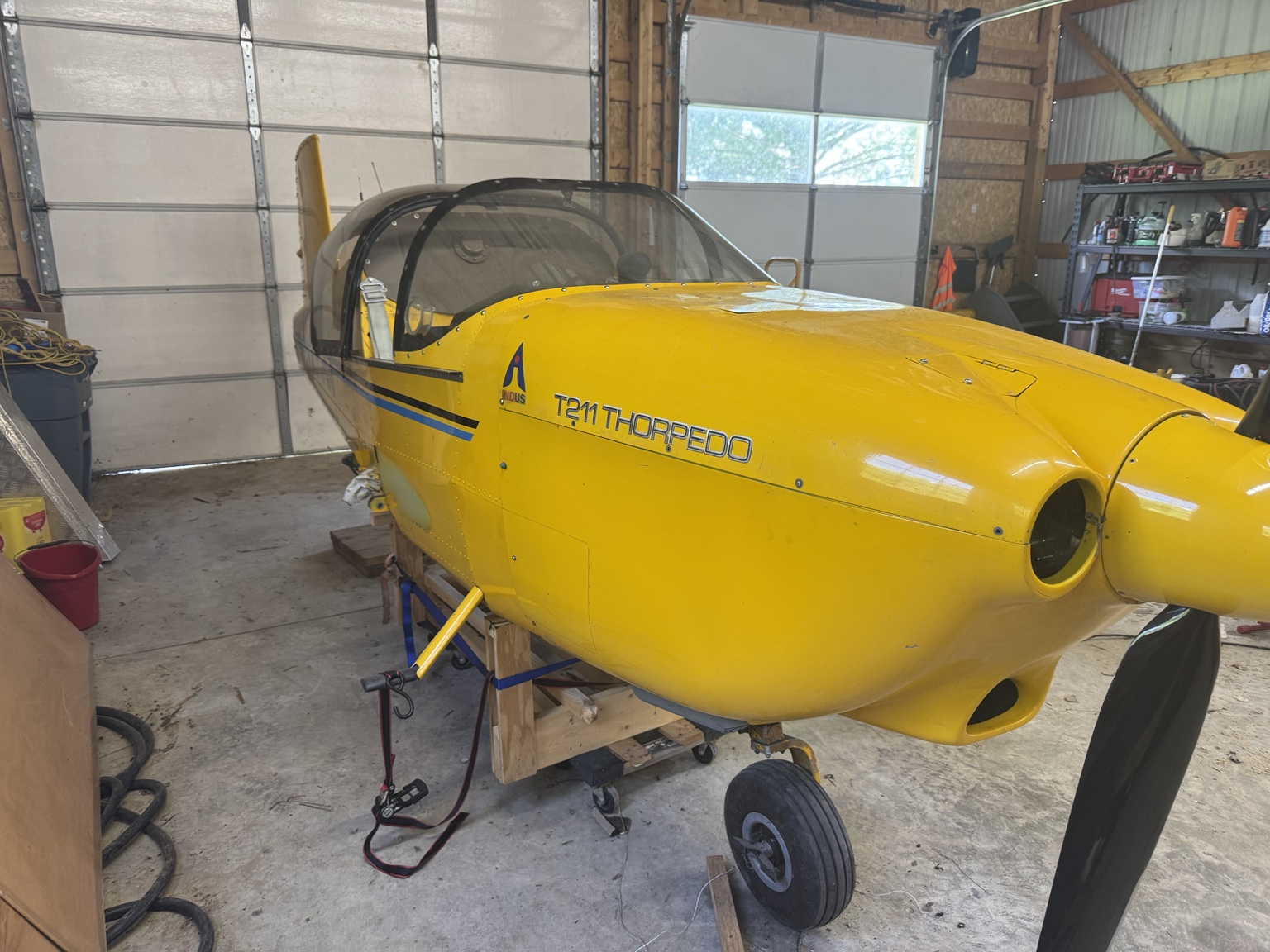 N805CF nose and engine installation